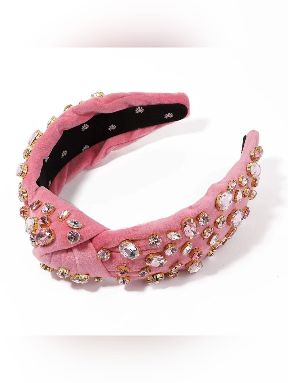 🎀LELE SADOUGHI🎀 Breast Cancer Awareness Crystal Knotted Headband Pink Velvet